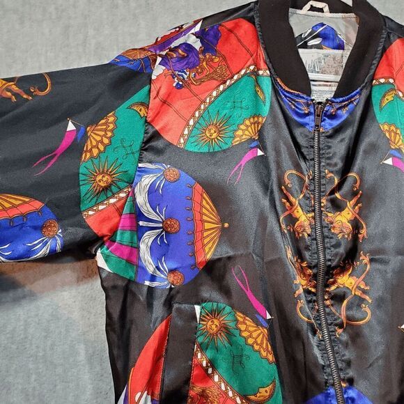 Active Code Jacket Women Small Black Hot Air Balloon Windbreaker Full Zipper Vtg - Picture 6 of 10